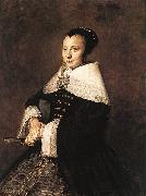 Portrait of a Seated Woman Holding a Fan, Frans Hals